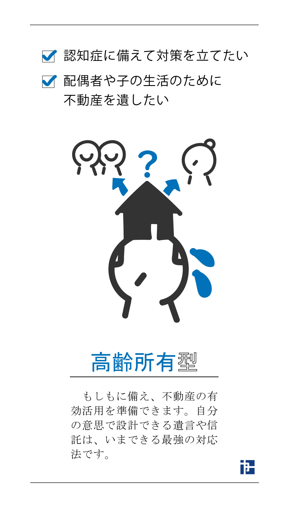 高齢所有型のお悩み 認知症に備えて対策を立てたい 配偶者や子の生活のために不動産を遺したい